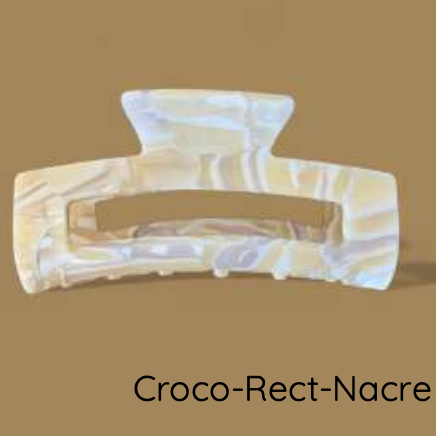 Pince a cheveux rectangulaire nacre - Agathe and coco