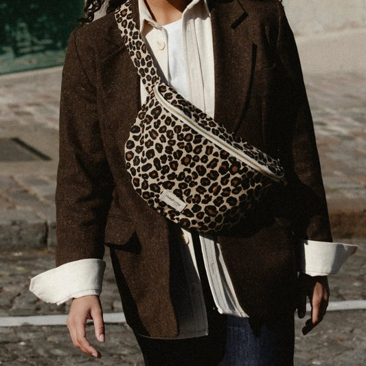 Custine XL le sac banane beige Léopard - Rive droite