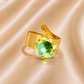 Bague ajustable ELIZIO en acier inoxydable "Aurore Boréale" - NOAKIS