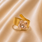 Bague ajustable ELIZIO en acier inoxydable "Champagne Rosé" - NOAKIS