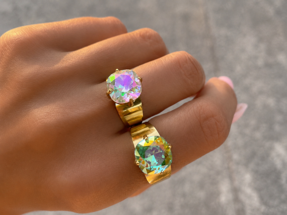 Bague ajustable ELIZIO en acier inoxydable "Noir Luxe" - NOAKIS