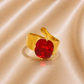 Bague ajustable ELIZIO en acier inoxydable "Rouge Amour" - NOAKIS