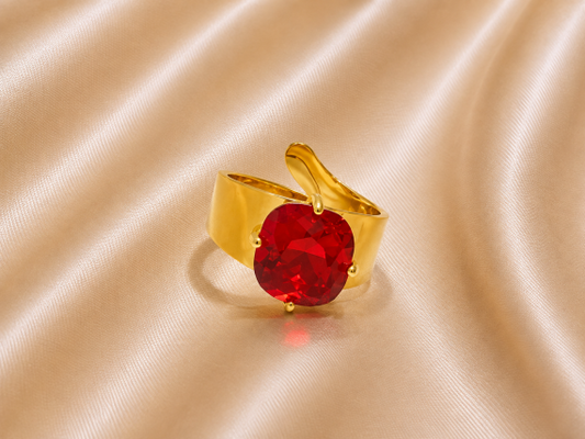 Bague ajustable ELIZIO en acier inoxydable "Rouge Amour" - NOAKIS