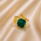 Bague ajustable ELIZIO en acier inoxydable "Vert Émeraude" - NOAKIS