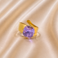 Bague ajustable ELIZIO en acier inoxydable "Violet Lavande" - NOAKIS