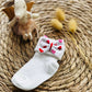 Paire de chaussettes bébé & nœuds création cœurs - J'adore Maman