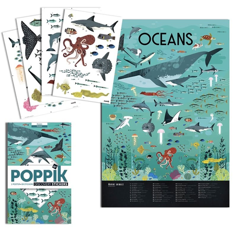 Poster éducatif et Stickers Ocean - Poppik