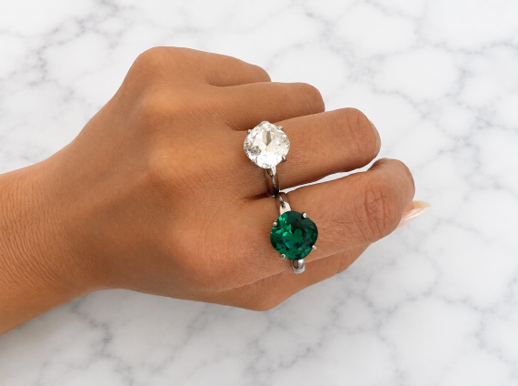 Bague ajustable MOZIE en acier argenté inoxydable "Aurore Boréale" - NOAKIS
