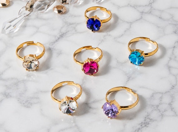 Bague ajustable MOZIE en acier doré inoxydable "Aurore Boréale" - NOAKIS