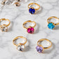 Bague ajustable MOZIE en acier doré inoxydable "Rouge Amour" - NOAKIS