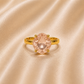 Bague ajustable MOZIE en acier doré inoxydable "Champagne Rosé" - NOAKIS