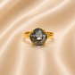 Bague ajustable MOZIE en acier doré inoxydable "Noir Luxe" - NOAKIS