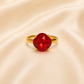 Bague ajustable MOZIE en acier doré inoxydable "Rouge Amour" - NOAKIS