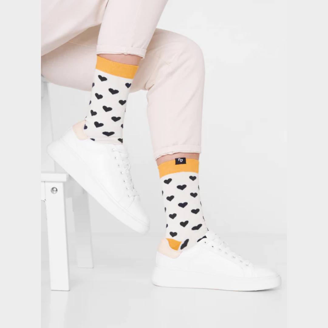 Chaussettes coeurs noirs - Natural vibes