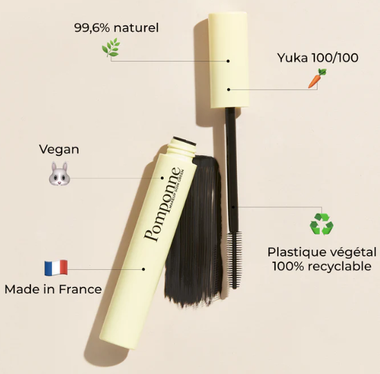 Mascara naturel booster de cils Noir - Pomponne