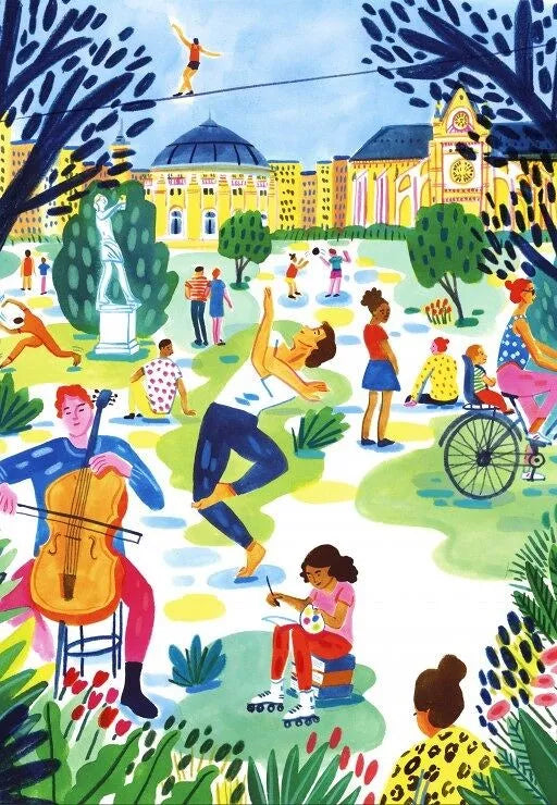 Puzzle 1000p Jardin public - Pieces and Peace
