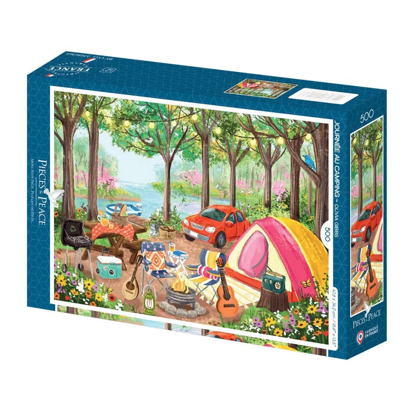 Puzzle 500p Journée au camping - Pieces and Peace