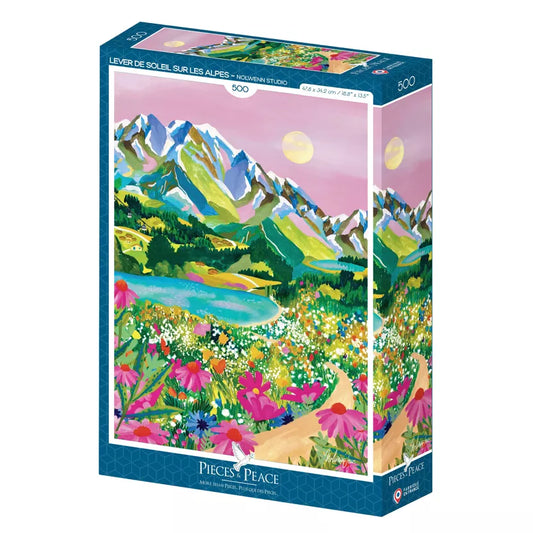 Puzzle 500p Lever de Soleil sur les Alpes - Pieces and Peace