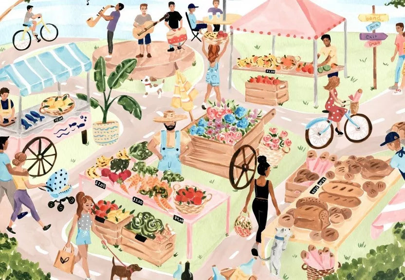 Puzzle 1000p Marché Fermier - Pieces and Peace