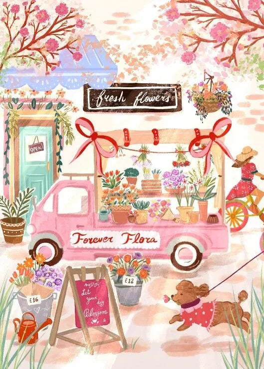 Puzzle 500p Forever Flora, Flower Truck - Pieces and Peace