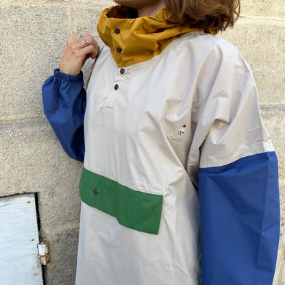 Poncho de pluie long imprimé Old School Adulte- Poule Party
