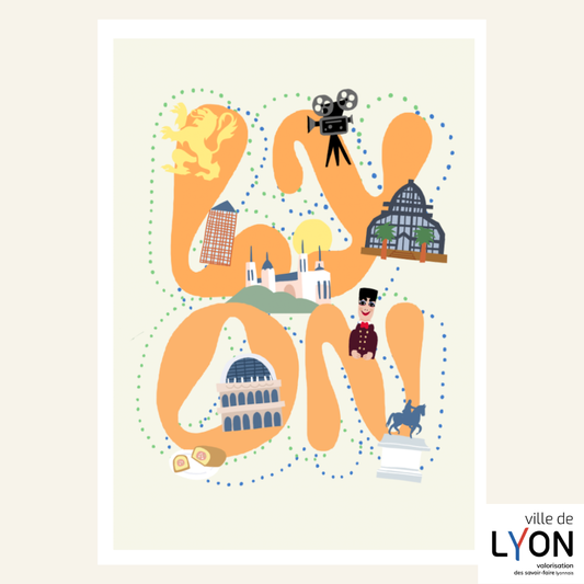 Carte postale LYON - Ville de Lyon x W.O.P World Of Pop