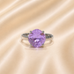 Bague ajustable MOZIE en acier argenté inoxydable "Violet Lavande" - NOAKIS