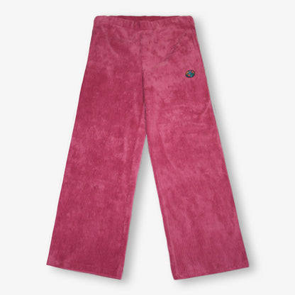 Pantalons fuschia & noir iconiques "Badge Planète" en velours pour adultes