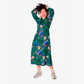 Robe fluide verte imprimée "Home world" en viscose ecovero pour adultes