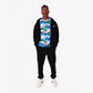 T-shirt bleu imprimé "Winter bobcat" pour adultes en Coton Bio