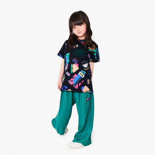 T-shirt noir imprimé "Home World" en coton bio pour enfants