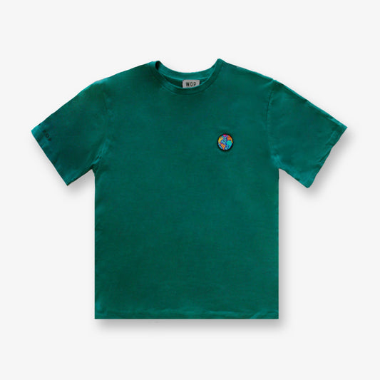 T-shirt vert  badge "Planète Iconique" en Coton Bio