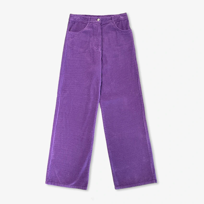 Pantalon violet en velours côtelé pour adultes