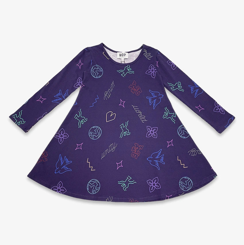 Robe à manches longues "Disco" pour enfants