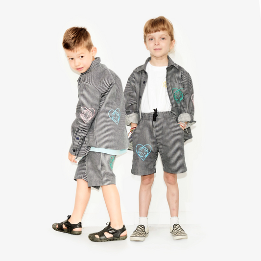 Veste rayée "Coeur Planète" pour enfants