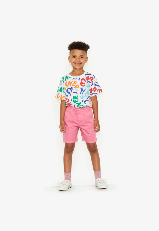 T-shirt blanc all over "World Lover" pour enfants