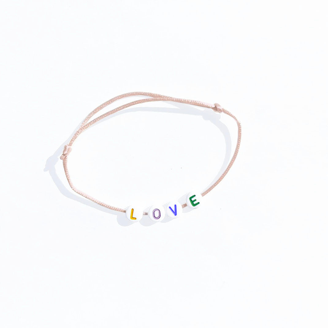 Bracelet Love Ecrit Rose- Atelier Marpo