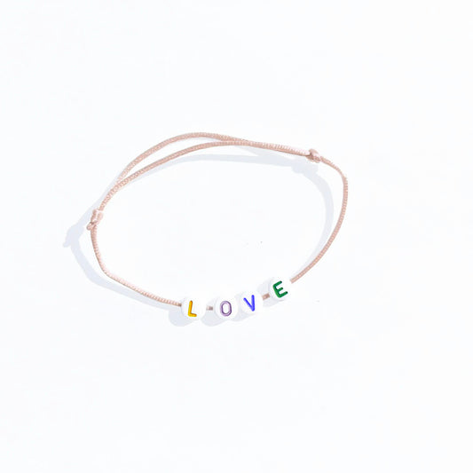 Bracelet Love Ecrit Rose- Atelier Marpo