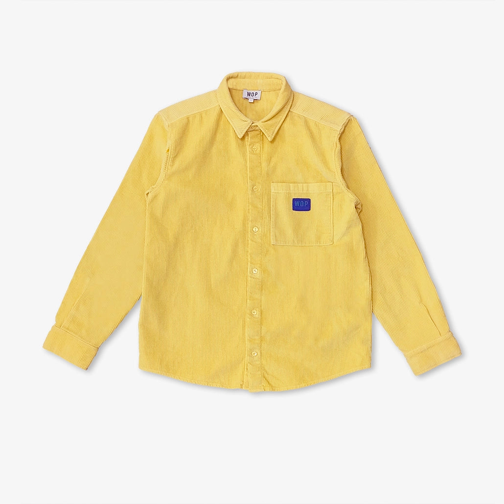 Chemise jaune et beige en velours côtelé "W.O.P" pour adultes