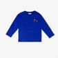 T-shirt manches longues bleu devant dos "Birds Protect" en coton bio pour enfants