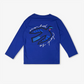 T-shirt manches longues bleu devant dos "Birds Protect" en coton bio pour enfants