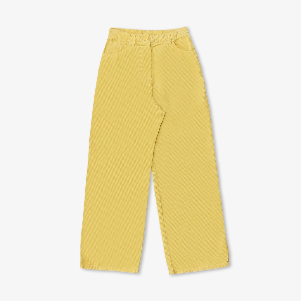 Pantalon jaune et beige en velours côtelé "W.O.P" pour adultes