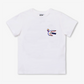 T-shirt blanc devant dos "Birds Protect" en coton bio pour enfants