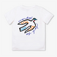 T-shirt blanc devant dos "Birds Protect" en coton bio pour enfants