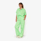 Blouse verte en seersucker pour adultes