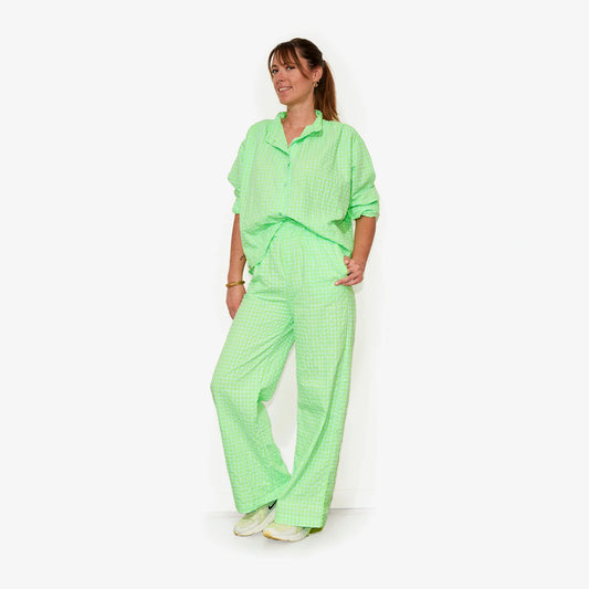 Blouse verte en seersucker pour adultes