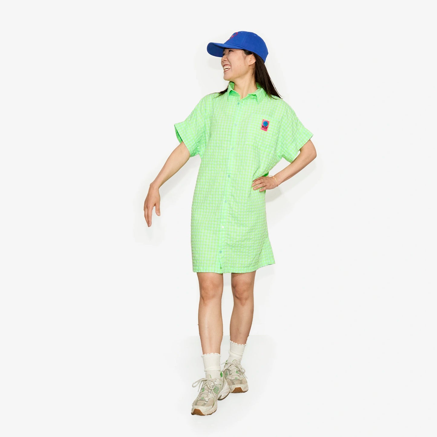 Robe verte en seersucker pour adultes