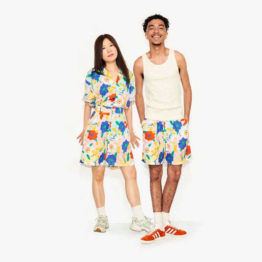 Short en lin "Flower Power" pour adultes