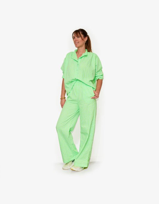 Pantalon vert en seersucker pour adultes