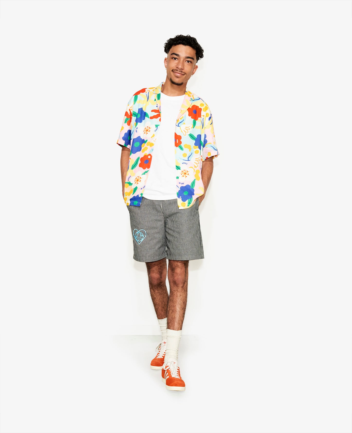 Chemise manche courte "Flower Power" pour adultes